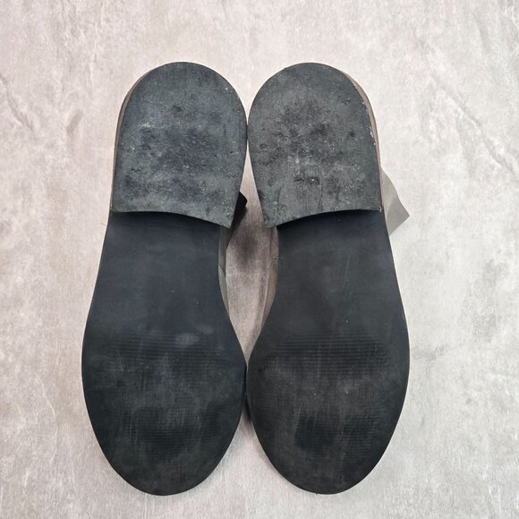 Steve Madden Ankle Booties Size 7 Gray Distressed Leather Low Heel Western Boots - Picture 7 of 9